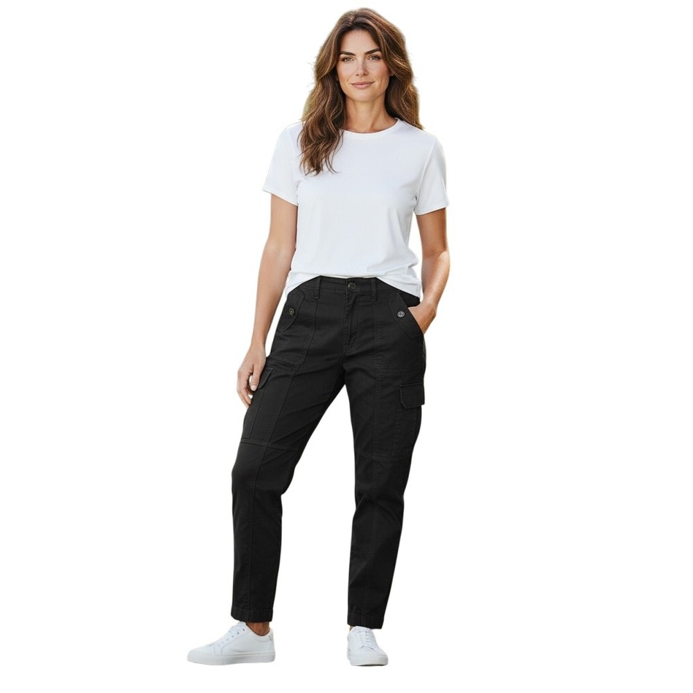 White House‎ Black Market High Rise Slim Ankle Cargo Pants Black Women's Size 12